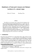 Cover page: Stabilizers of fixed point classes and Nielsen numbers of $n$-valued maps