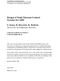 Cover page: Design Of Fault Tolerant Control Systems For Ahs