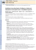 Cover page: Identifying counseling needs of nulliparous adolescent intrauterine contraceptive users: a qualitative approach.