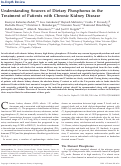 Cover page: Understanding Sources of Dietary Phosphorus in the Treatment of Patients with Chronic Kidney Disease