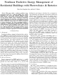Cover page of Nonlinear Predictive Energy Management of Residential Buildings with Photovoltaics &amp; Batteries