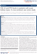 Cover page: FGF-23 and PTH levels in patients with acute kidney injury: A cross-sectional case series study