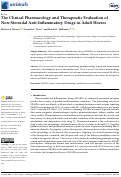 Cover page: The Clinical Pharmacology and Therapeutic Evaluation of Non-Steroidal Anti-Inflammatory Drugs in Adult Horses