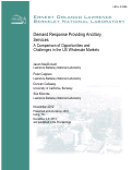 Cover page: Demand response providing ancillary services: A comparison of opportunities and challenges in US wholesale markets