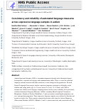 Cover page: Consistency and reliability of automated language measures across expressive language samples in autism