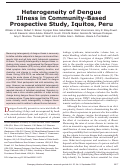 Cover page: Early Release - Heterogeneity of Dengue Illness in Community-Based Prospective Study, Iquitos, Peru - Volume 26, Number 9—September 2020 - Emerging Infectious Diseases journal - CDC