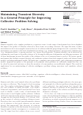 Cover page of Maintaining Transient Diversity Is a General Principle for Improving Collective Problem Solving.