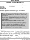 Cover page: Sgarbossa Criteria are Highly Specific for Acute Myocardial Infarction with Pacemakers