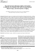 Cover page: Thyroid Hormone Receptor Alpha is Essential to Maintain the Satellite Cell Niche During Skeletal Muscle Injury and Sarcopenia of Aging