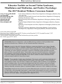 Cover page: Educator Toolkits on Second Victim Syndrome, Mindfulness and Meditation, and Positive Psychology: The 2017 Resident Wellness Consensus Summit