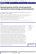 Cover page: Spotted hyaenas and the sexual spectrum: reproductive endocrinology and development.