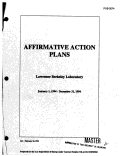 Cover page: Affirmative Action Plans: Lawrence Berkeley Laboratory, 1994