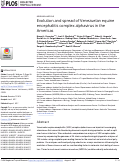 Cover page: Evolution and spread of Venezuelan equine encephalitis complex alphavirus in the Americas