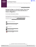 Cover page: Putting Feelings in a Social Context: Three Case Studies Applying Gross's Extended Model of Emotion Regulation