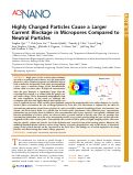 Cover page: Highly Charged Particles Cause a Larger Current Blockage in Micropores Compared to Neutral Particles