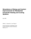 Cover page: Simulations of sizing and comfort improvements for residential 
forced-air heating and cooling systems