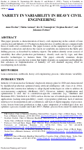 Cover page: Variety in Variability in Heavy Civil Engineering.