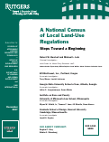 Cover page: The National Regulatory Barriers Database Survey Design Experiment: Prospects and Challenges - Where To From Here?