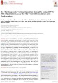 Cover page: An HIV Diagnostic Testing Algorithm Using the cobas HIV-1/HIV-2 Qualitative Assay for HIV Type Differentiation and Confirmation