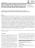 Cover page: Boston Carpal Tunnel Questionnaire Scores Alone Do Not Predict Surgical Intervention for Patients With Carpal Tunnel Syndrome.