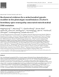 Cover page: Biochemical evidence for a mitochondrial genetic modifier in the phenotypic manifestation of Leber's hereditary optic neuropathy-associated mitochondrial DNA mutation.