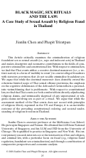 Cover page: Black Magic, Sex Rituals, and the Law: A Case Study of Sexual Assault by Religious Fraud in Thailand