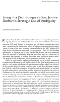 Cover page: Living in a (Schrödinger’s) Box: Jimmie Durham’s Strategic Use of Ambiguity