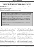 Cover page: Comparing Physician Assistant and Nurse Practitioner Practice in U.S. Emergency Departments, 2010–2017