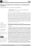 Cover page: The Role of Oxidative Stress in Pancreatic β Cell Dysfunction in Diabetes.