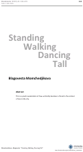 Cover page: Standing, Walking, Dancing Tall