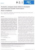 Cover page: Proteomic analyses reveal distinct chromatin‐associated and soluble transcription factor complexes