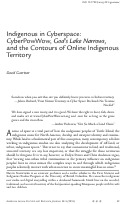 Cover page: Indigenous in Cyberspace: CyberPowWow, God's Lake Narrows, and the Contours of Online Indigenous Territory