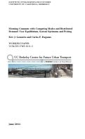 Cover page: Morning Commute with Competing Modes and DistributedDemand: User Equilibrium, System Optimum, and Pricing