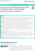 Cover page: Assessing the links between human rights and global tobacco control through statements made on global fora