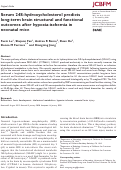 Cover page: Serum 24S-hydroxycholesterol predicts long-term brain structural and functional outcomes after hypoxia-ischemia in neonatal mice.