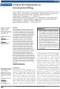 Cover page: Global developments in social prescribing