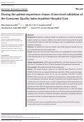 Cover page: Closing the patient experience chasm: A two‐level validation of the Consumer Quality Index Inpatient Hospital Care