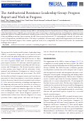 Cover page: The Antibacterial Resistance Leadership Group: Progress Report and Work in Progress.