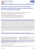 Cover page: Prevalence of and Factors Associated with School Bullying in Students with Autism Spectrum Disorder: A Cross-Cultural Meta-Analysis