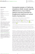 Cover page: Geospatial analysis of California strawberry fields reveals regional differences in crop rotation patterns and the potential for lengthened rotations at current levels of production