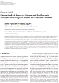 Cover page: Cinnamaldehyde Improves Lifespan and Healthspan in Drosophila melanogaster Models for Alzheimer’s Disease