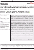 Cover page: Detecting stress injury (fatigue fracture) in fibular cortical bone using quantitative ultrashort echo time-magnetization transfer (UTE-MT): An ex vivo study.