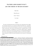 Cover page: Teacher Labor Market Policy and the Theory of the Second Best