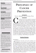 Cover page: Principles of cancer prevention.