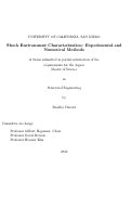 Cover page: Shock Environment Characterization : Experimental and Numerical Methods