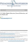 Cover page: U.S. Public Higher Education, General Education, and the Medievalist