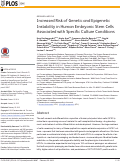 Cover page: Increased Risk of Genetic and Epigenetic Instability in Human Embryonic Stem Cells Associated with Specific Culture Conditions