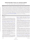 Cover page: Hybrid Simulation Theory for Continuous Beams