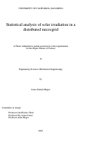 Cover page: Statistical analysis of solar irradiation in a distributed microgrid