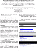 Cover page: Applying for National Science Foundation Funding in Cognitive Science: Cognition, Computation, Development, Education, and Neuroscience